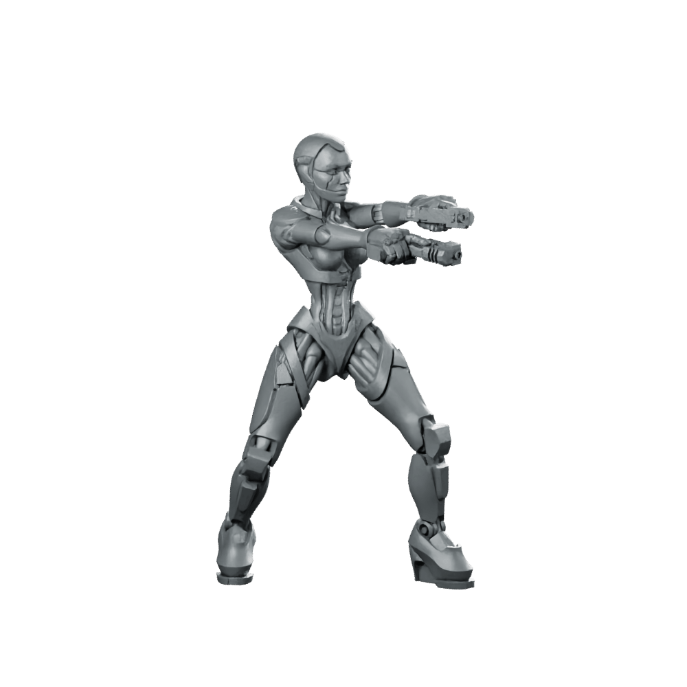 Fkmsa Sexy Droid Agent 1 Miniature Cyberpunk Operative - Papsikels Miniatures - We Print Miniatures