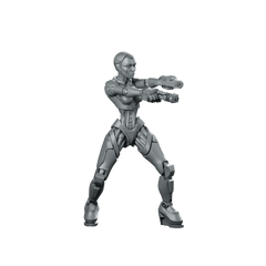 Fkmsa Sexy Droid Agent 1 Miniature Cyberpunk Operative - Papsikels Miniatures - We Print Miniatures