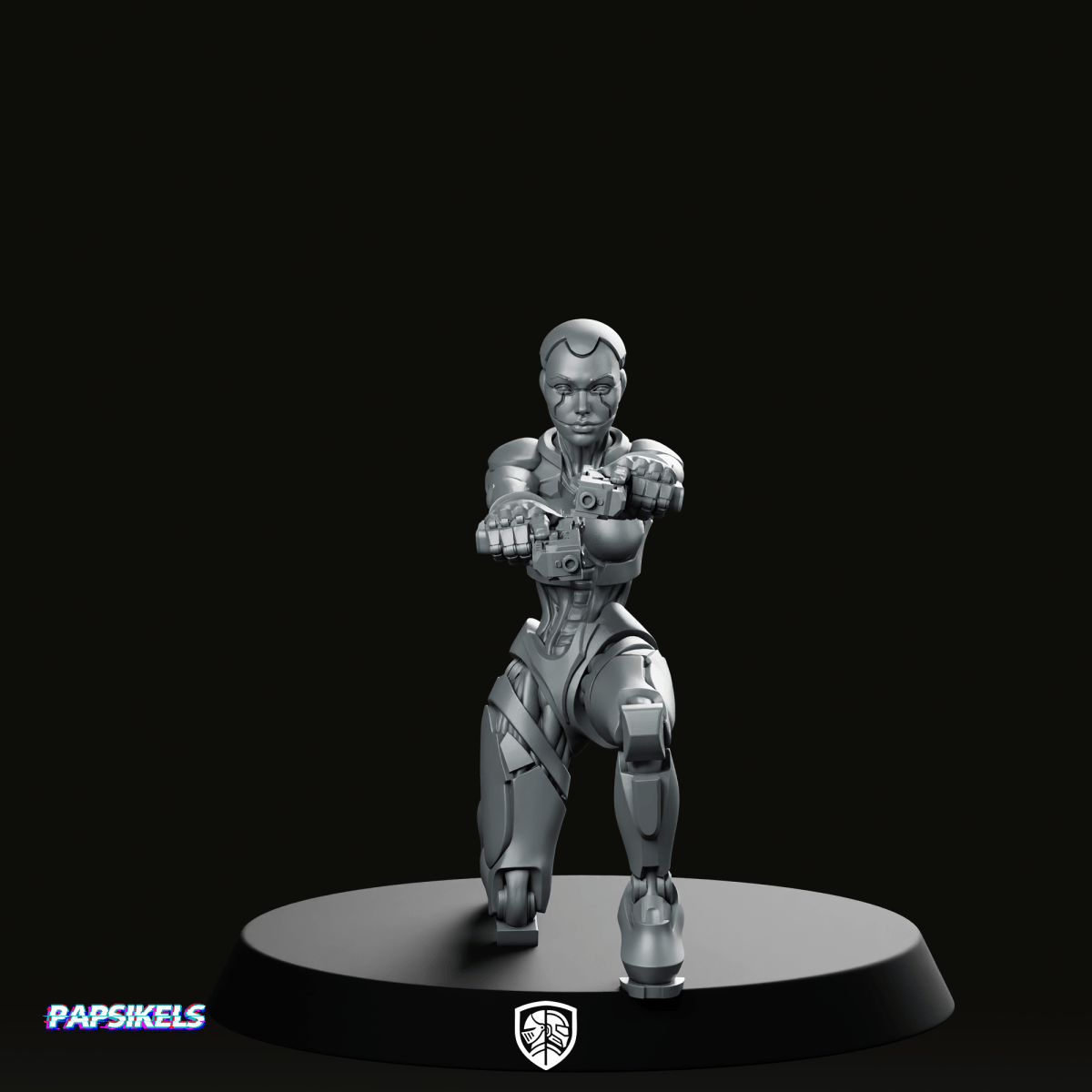 Fkmsa Sexy Droid Agent 1 Miniature Cyberpunk Operative - Papsikels Miniatures - We Print Miniatures
