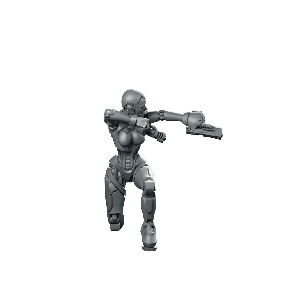 Fkmsa Sexy Droid Agent 3 Miniature Cyberpunk - Papsikels Miniatures - We Print Miniatures