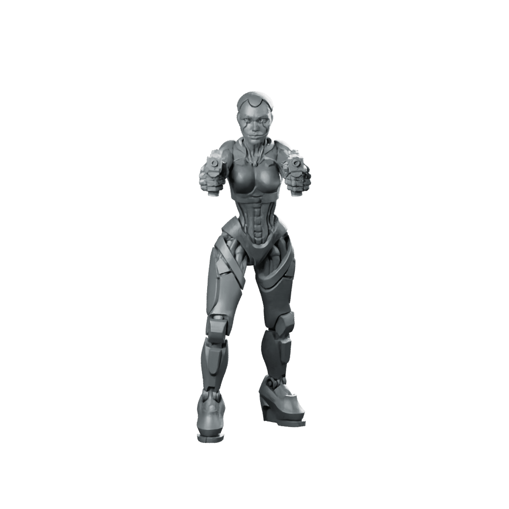 Fkmsa Sexy Droid Agent 5 Miniature Cyberpunk - Papsikels Miniatures - We Print Miniatures