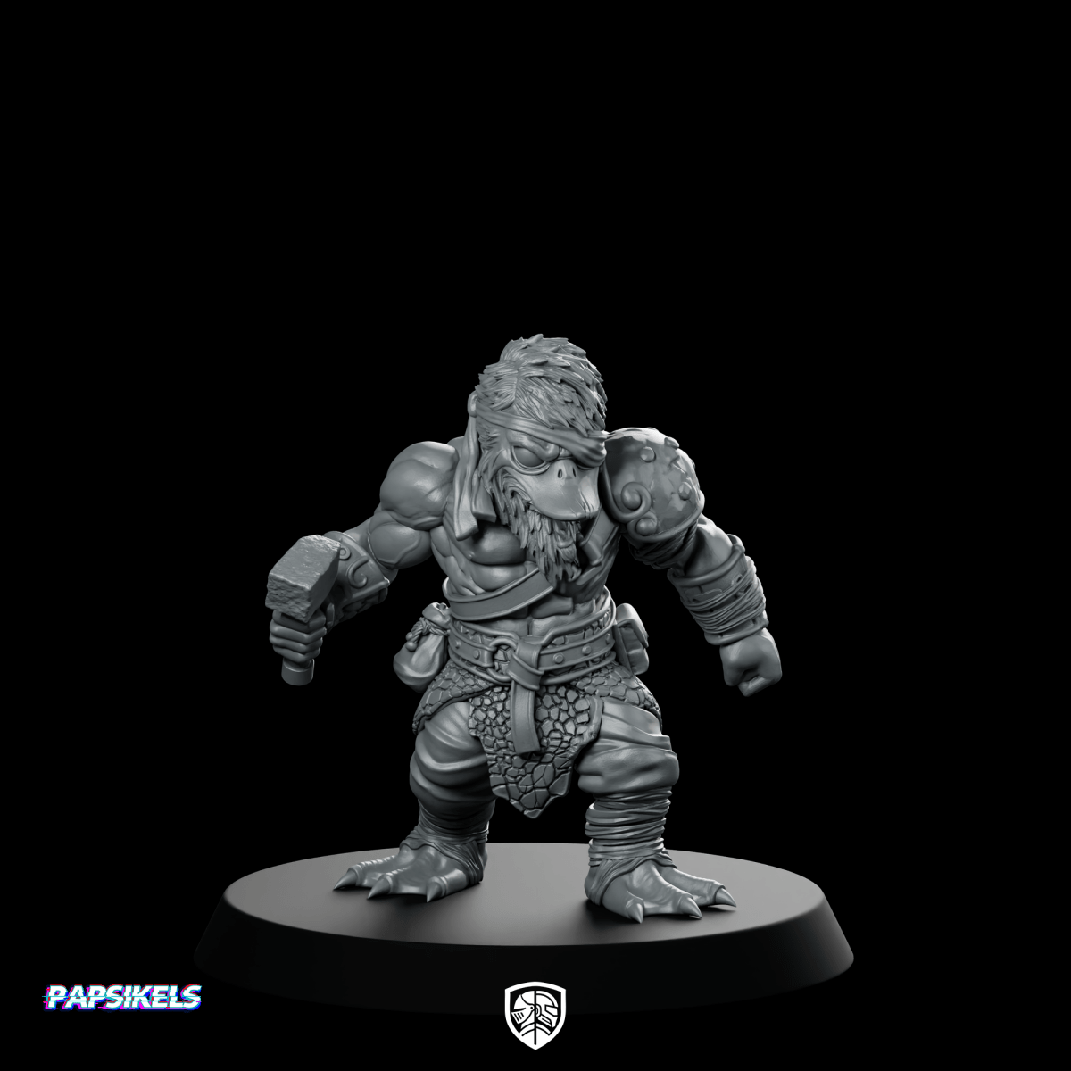 Flavio The One Eyed Mallard Artisan Miniature Hammer - Wielding - Papsikels Miniatures - We Print Miniatures