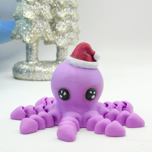 Flexi Baby Octopus in a Santa hat - Meliora3D - We Print Miniatures