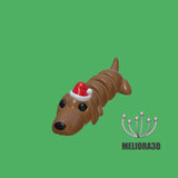 Flexi Weiner Dog in a Santa Hat - Meliora3D - We Print Miniatures