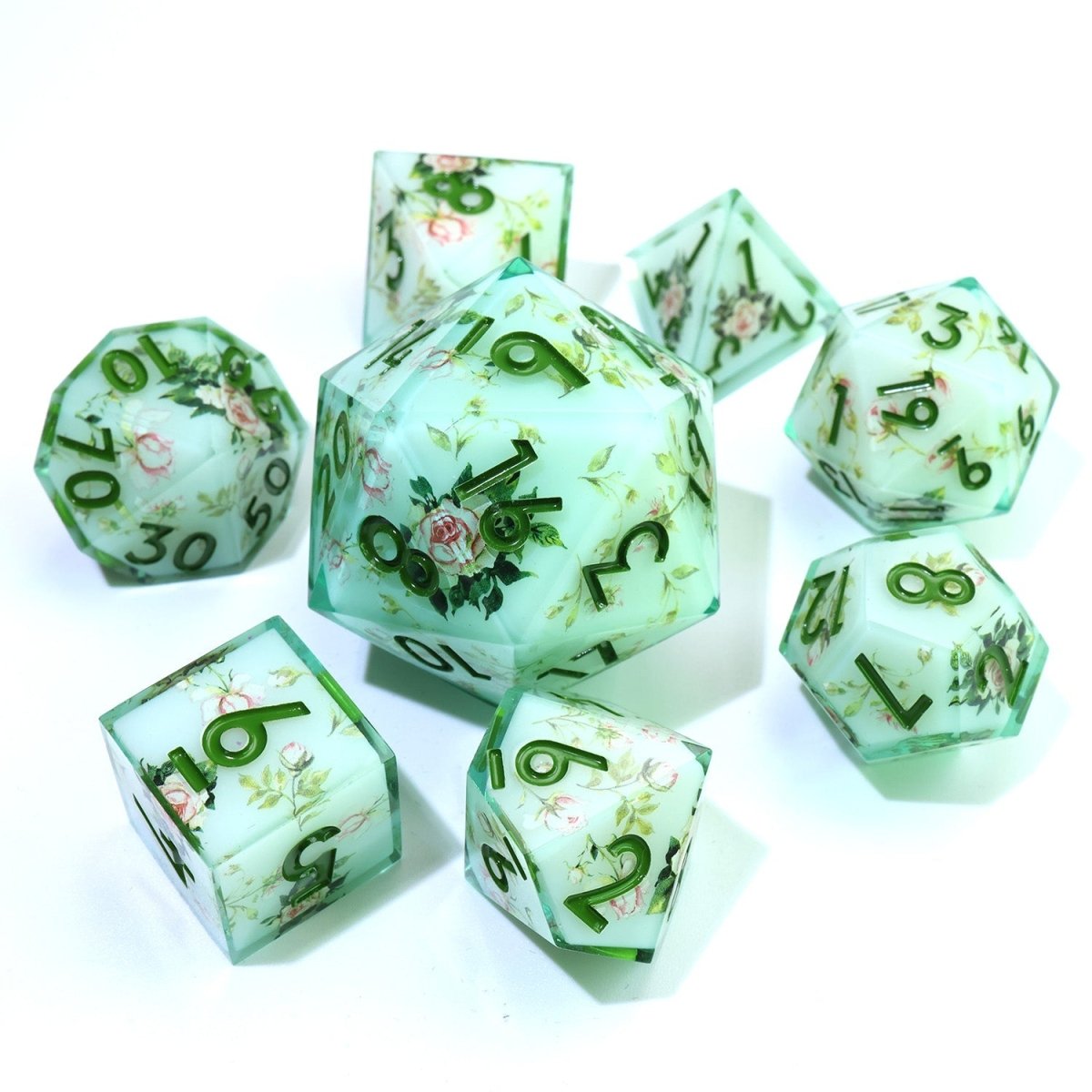 Floral Notes | 33mm D20 | Oversized Art Core Dice - Tabletop Dominion - We Print Miniatures
