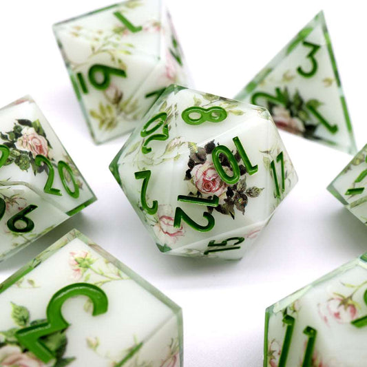 Floral Notes | Art Core Dice| 7 Piece Set - Tabletop Dominion - We Print Miniatures