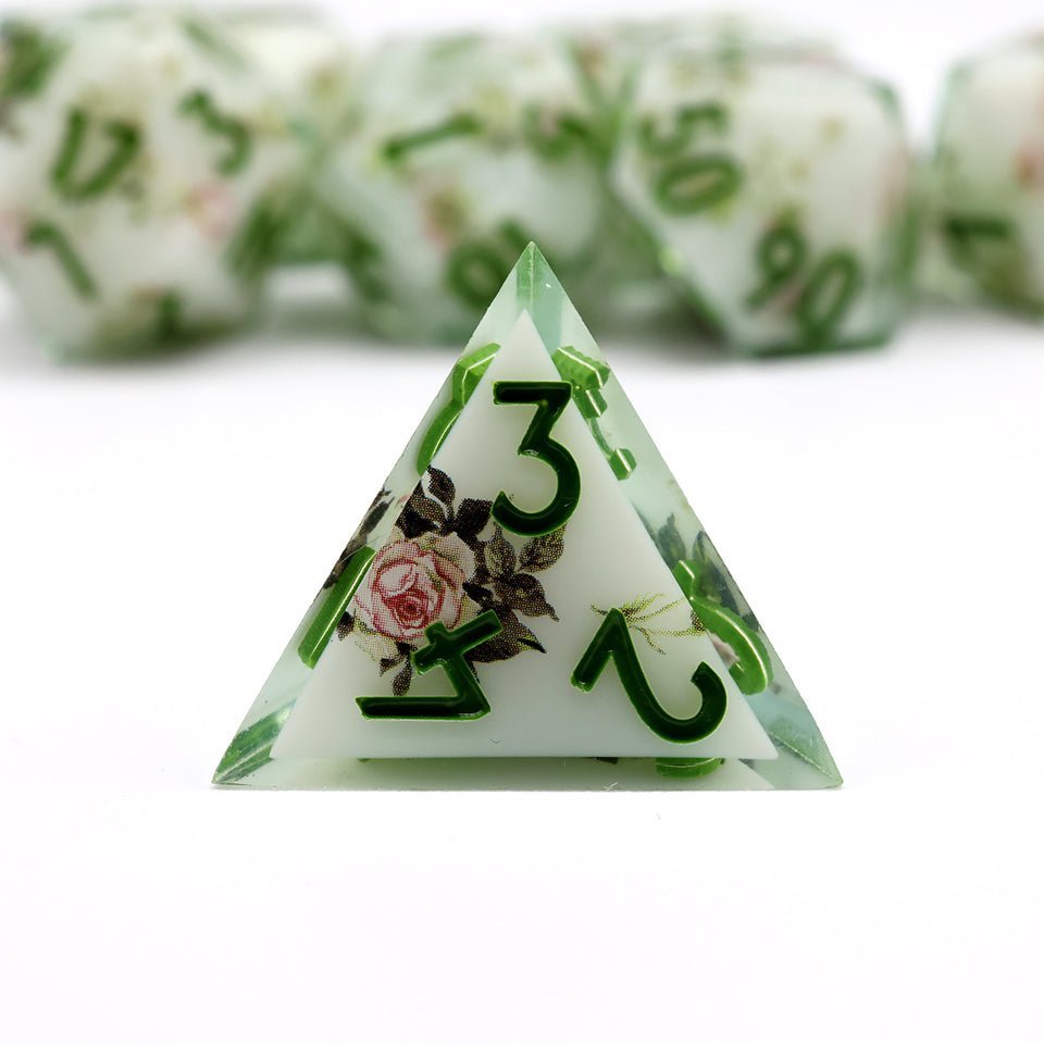 Floral Notes | Art Core Dice| 7 Piece Set - Tabletop Dominion - We Print Miniatures