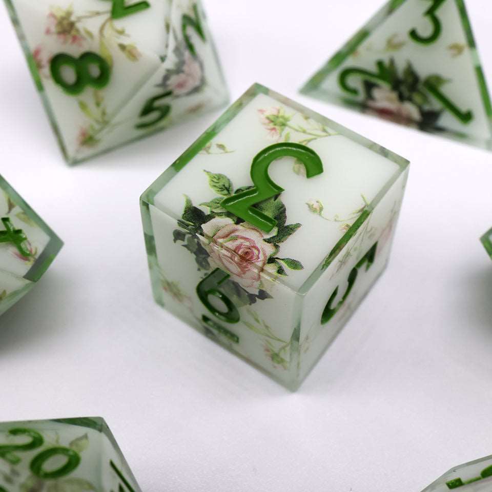 Floral Notes | Art Core Dice| 7 Piece Set - Tabletop Dominion - We Print Miniatures