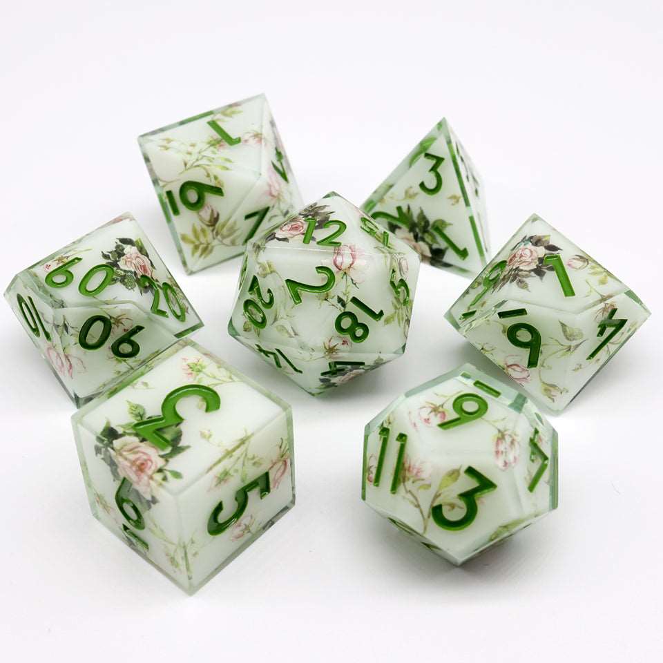 Floral Notes | Art Core Dice| 7 Piece Set - Tabletop Dominion - We Print Miniatures