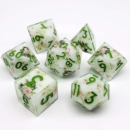 Floral Notes | Art Core Dice| 7 Piece Set - Tabletop Dominion - We Print Miniatures