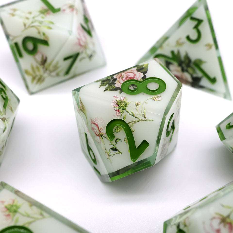 Floral Notes | Art Core Dice| 7 Piece Set - Tabletop Dominion - We Print Miniatures