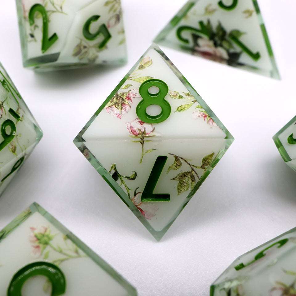 Floral Notes | Art Core Dice| 7 Piece Set - Tabletop Dominion - We Print Miniatures