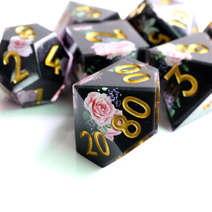 Floral Tsundere | Art Core Dice| 7 Piece Set - Tabletop Dominion - We Print Miniatures