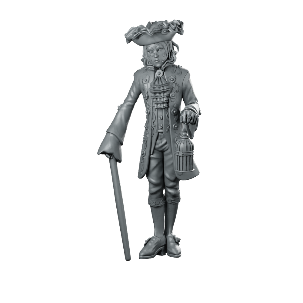 Gentleman Florindo Miniature Dapper Noble Lantern NPC Miniature 360 Spin 01