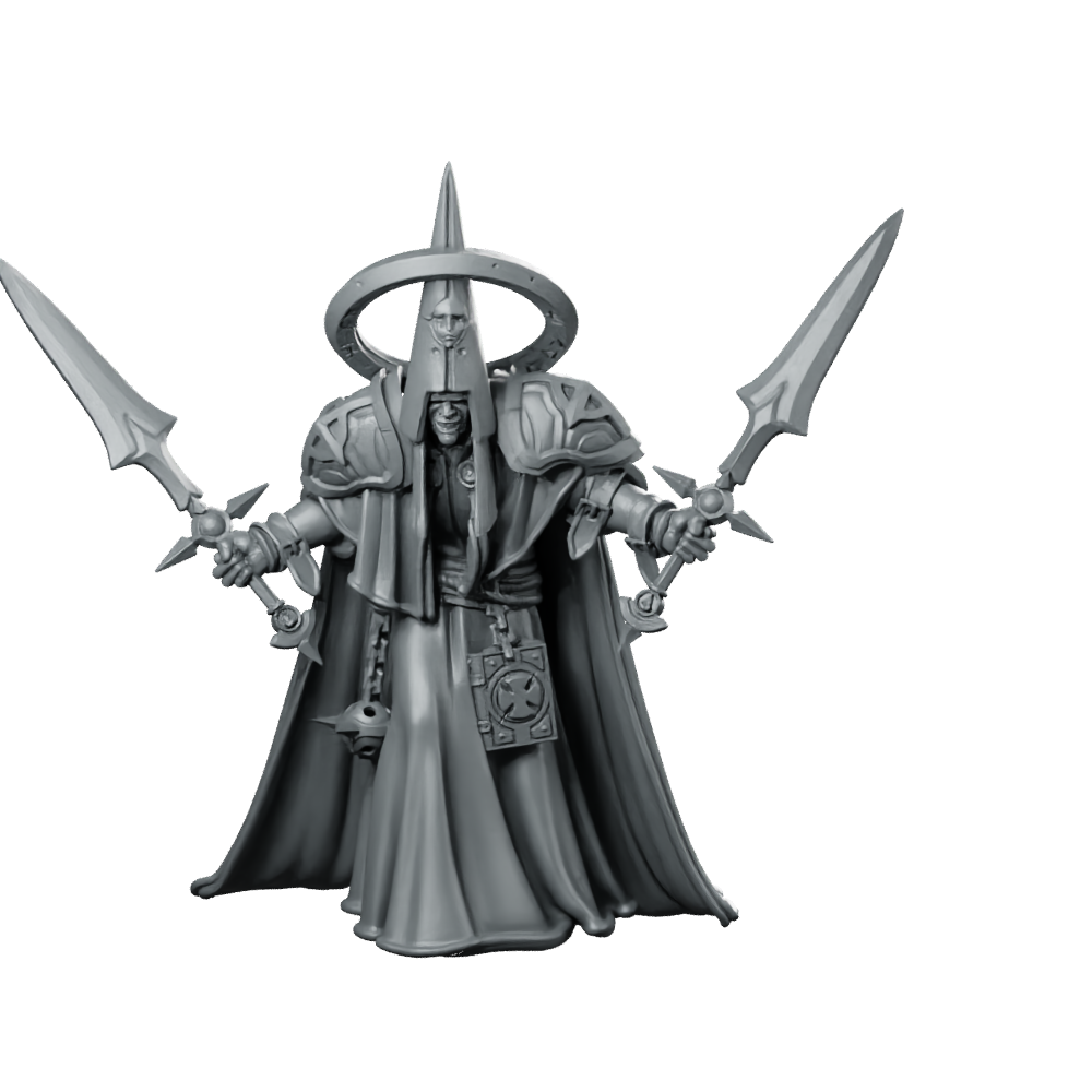 Foul Priest B Miniature Twinblade Cultist Miniature 360 Spin 01