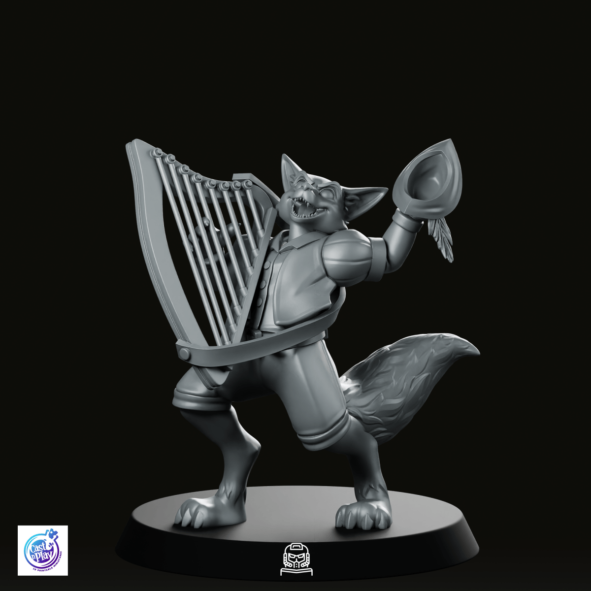 Foxfolk Bard Miniature - CastNPlay - We Print Miniatures