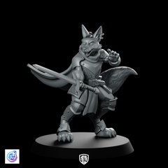 Foxfolk Paladin Miniature Armored Sword Wielding