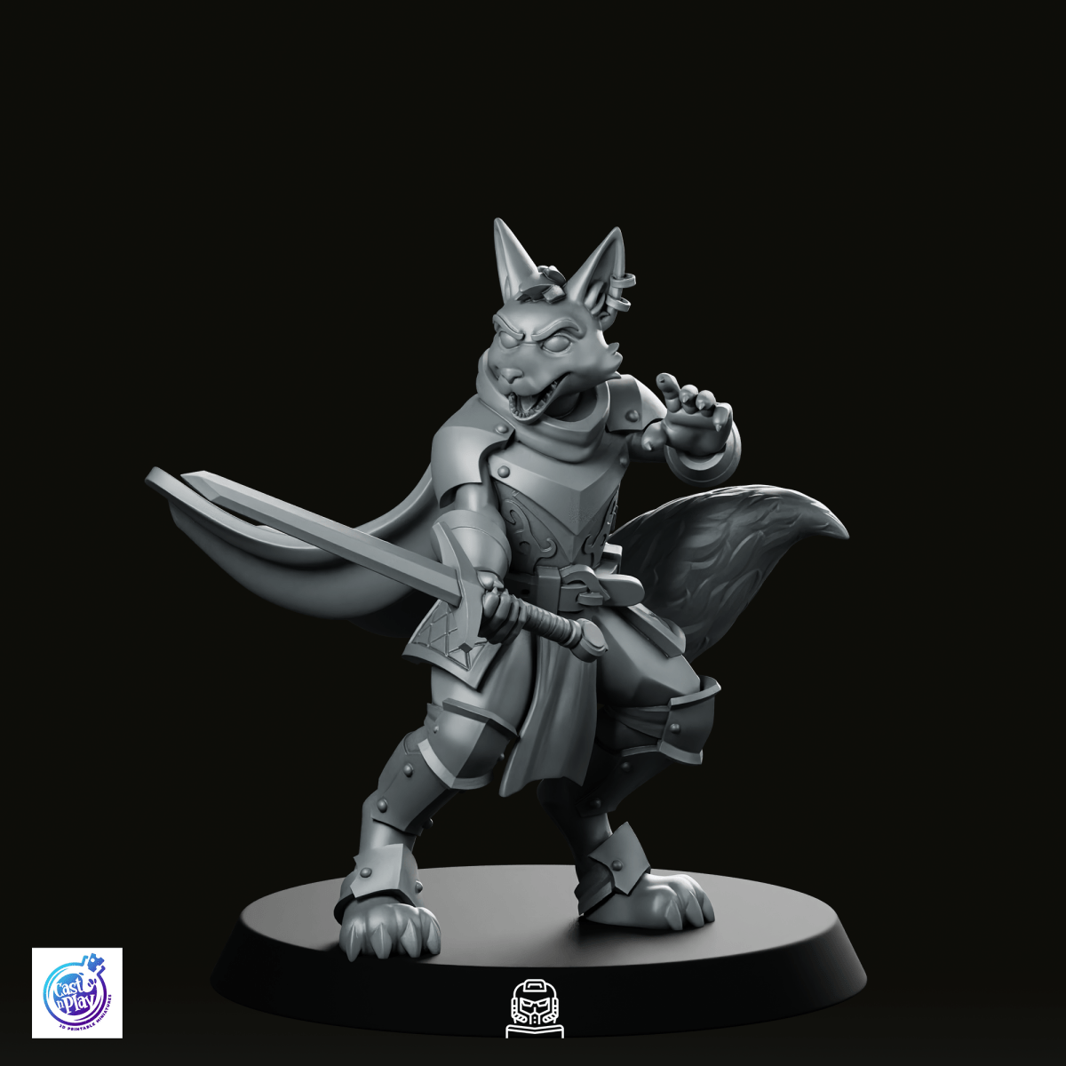 Foxfolk Paladin Miniature - CastNPlay - We Print Miniatures