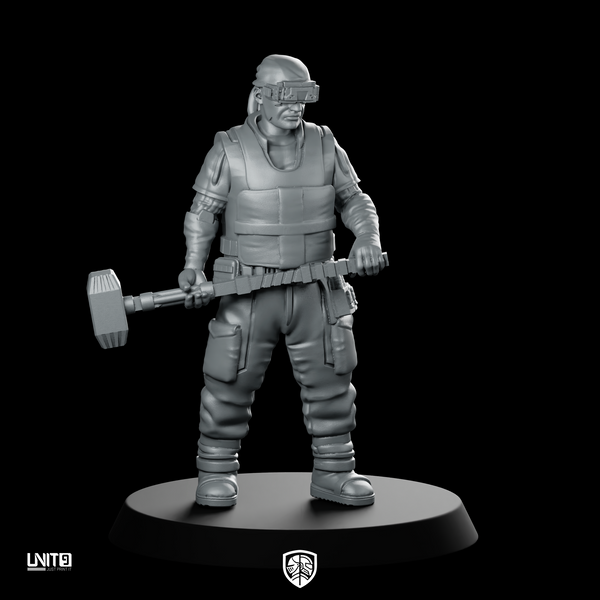 Frank Buck Jennings 02 Cyberpunk Miniature Enforcer