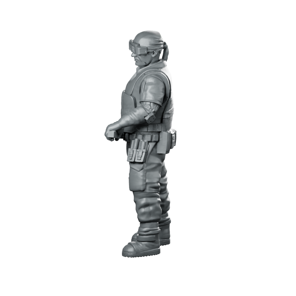 Frank Buck Jennings 02 Cyberpunk Miniature Enforcer Miniature 360 Spin 01