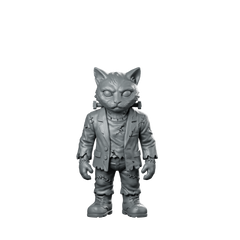 Frankie Fixed Frankenstein Cat Monster Miniature Resin Miniature 360 Spin 01
