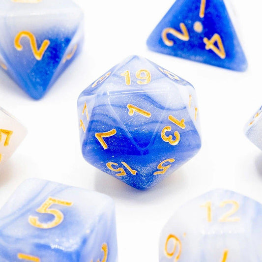 Frosted Sky | Acrylic Dice | 7 Piece Set - Tabletop Dominion - We Print Miniatures