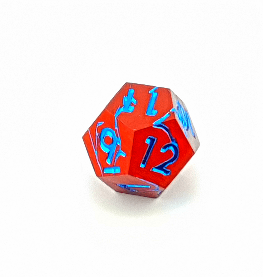 Frostfire Scar | Solid Metal Dice | 7 Piece Set - Tabletop Dominion - We Print Miniatures