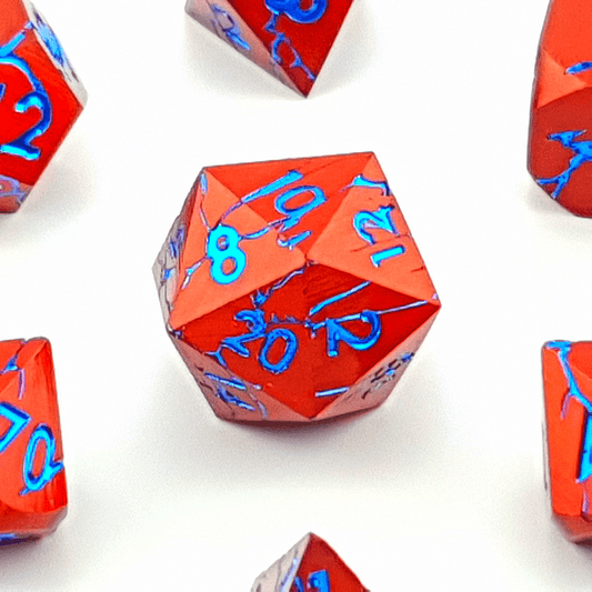 Frostfire Scar | Solid Metal Dice | 7 Piece Set - Tabletop Dominion - We Print Miniatures