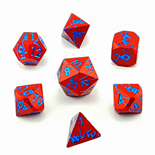 Frostfire Scar | Solid Metal Dice | 7 Piece Set - Tabletop Dominion - We Print Miniatures