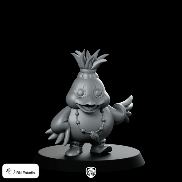 Funky Bird Miniature Pineapple Hat Whimsical Fantasy RPG - RN Estudio - We Print Miniatures