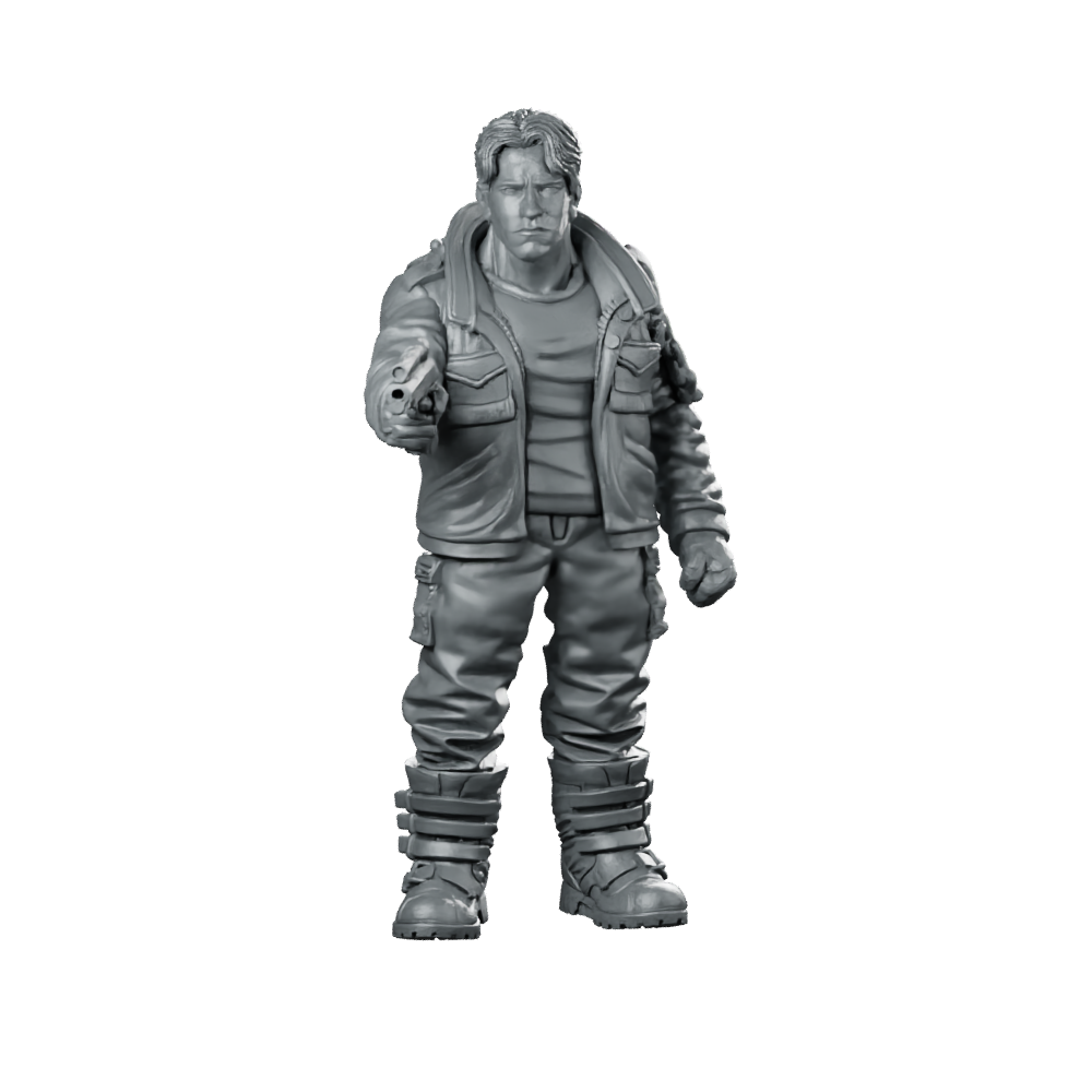 Evil Barry Mcguffin Future Killer Miniature Sci-Fi Gunman Miniature 360 Spin 01