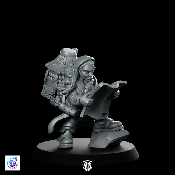 Gadmack Map Explorer Miniature Dwarf Adventurer Navigator RPG