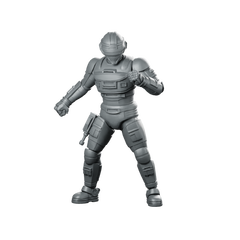 Galactic Space Sheriff Miniature Armored Sci-Fi Lawman Miniature 360 Spin 01