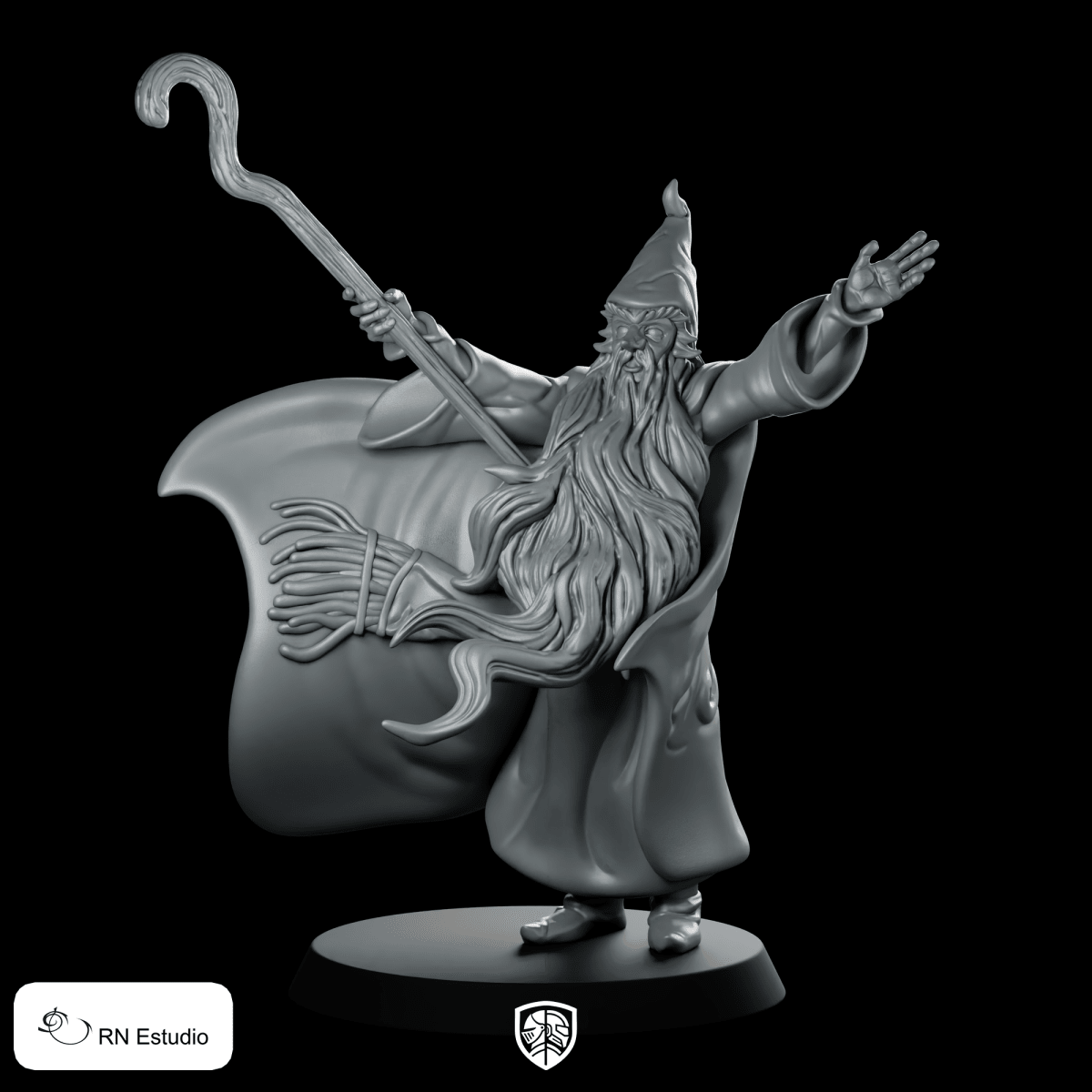 Gandalf LOTR Miniature Wizard Staff Spellcaster Hero - RN Estudio - We Print Miniatures