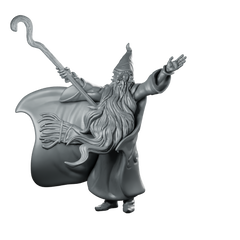 Gandalf LOTR Miniature Wizard Staff Spellcaster Hero Miniature 360 Spin 01