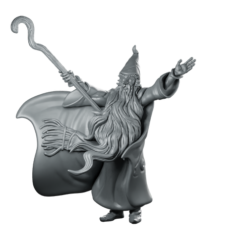 Gandalf LOTR Miniature Wizard Staff Spellcaster Hero Miniature 360 Spin 01