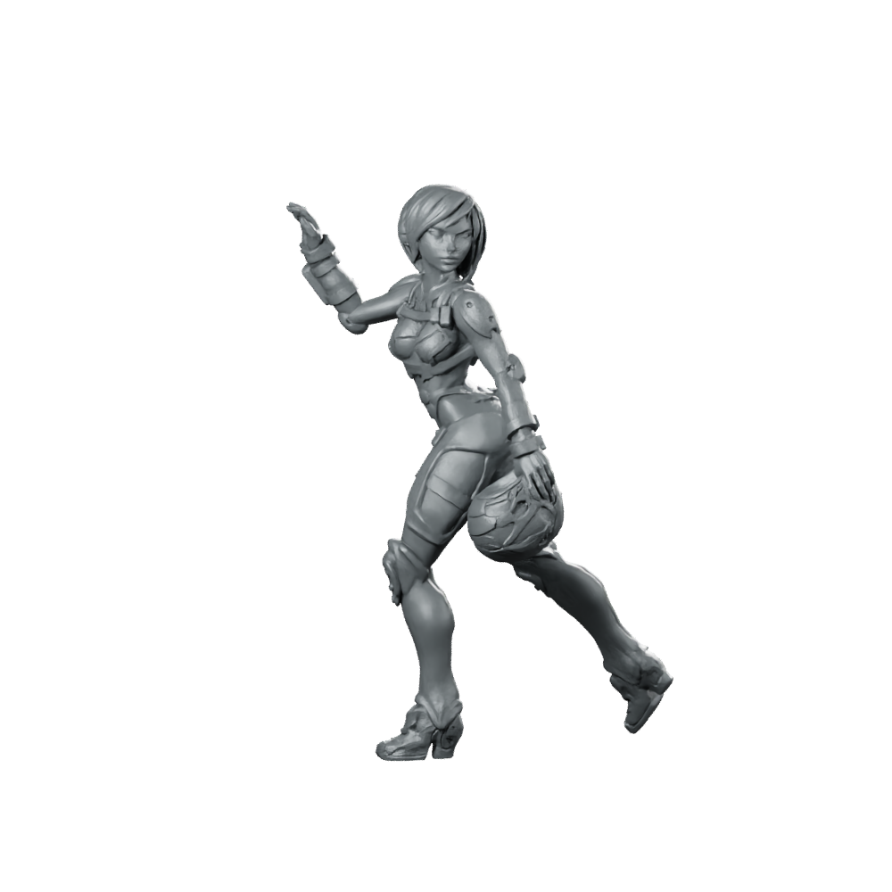 Gaskar Organic Cyborg Heavy Trooper Pilot Winowna Miniature 360 Spin 01