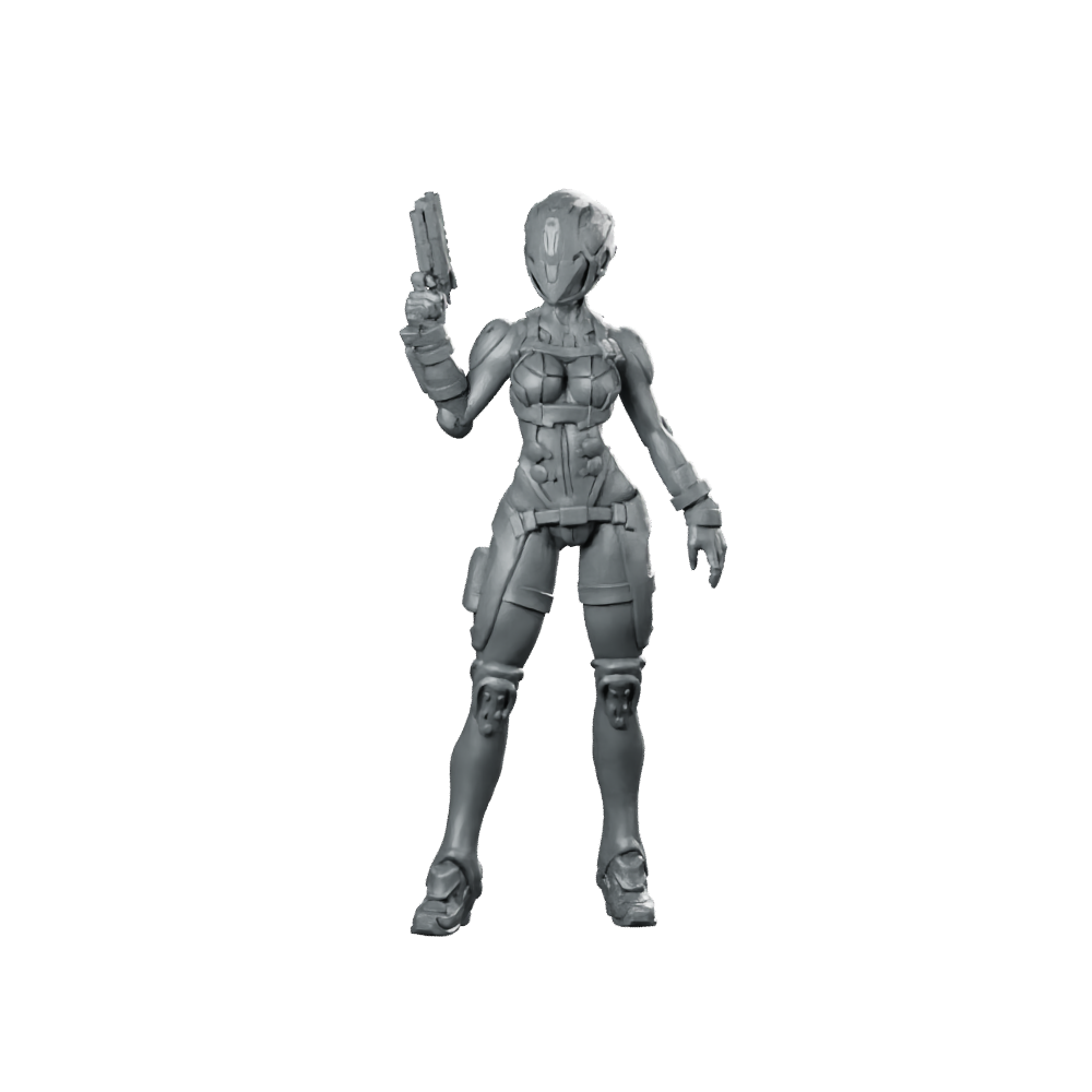 Gaskar Pilot Winowna B Cyborg Operative Miniature 360 Spin 01