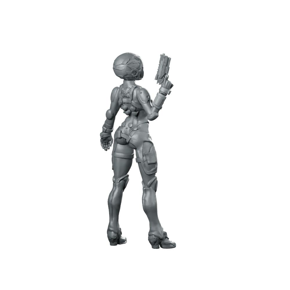 Gaskar Pilot Winowna B Cyborg Operative Miniature 360 Spin 04