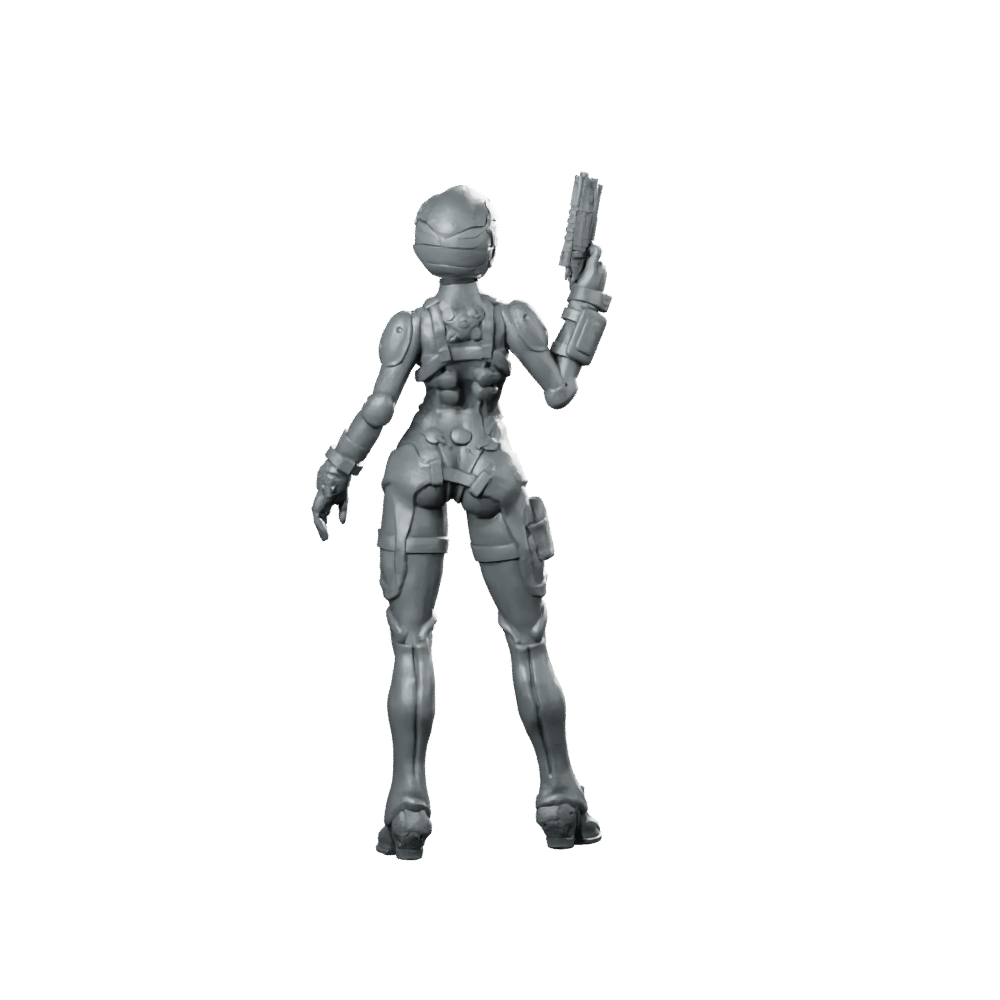 Gaskar Pilot Winowna B Cyborg Operative Miniature 360 Spin 05