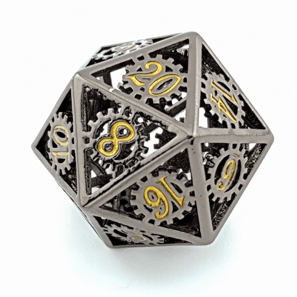 Gears of Fate | Hollow Metal Dice | 7 Piece Set - Tabletop Dominion - We Print Miniatures