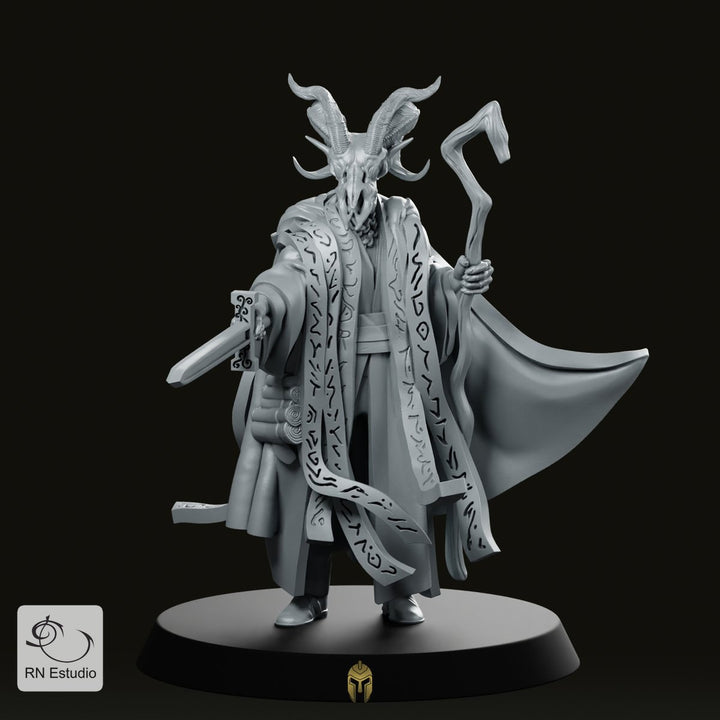 Gerd Valleyspell Miniature Horned Skull Warlock Mage