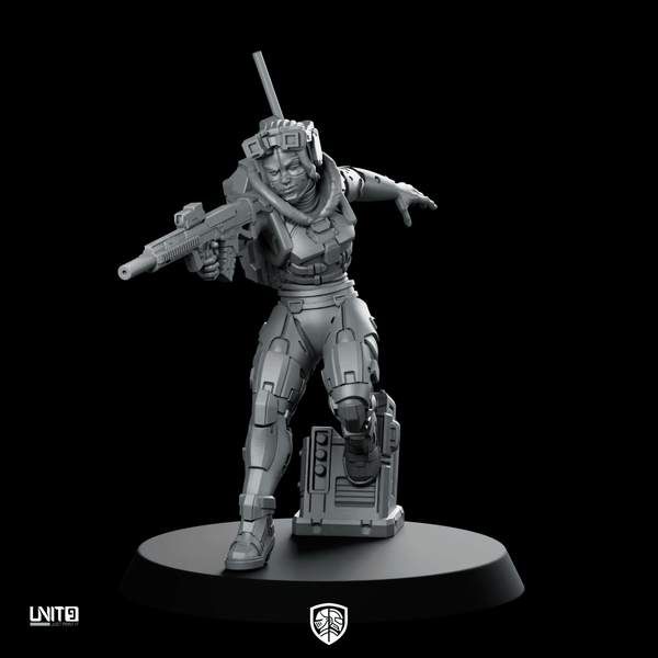 Ghostlink V2 Miniature Cyberpunk Stealth Operative - Unit9 - We Print Miniatures