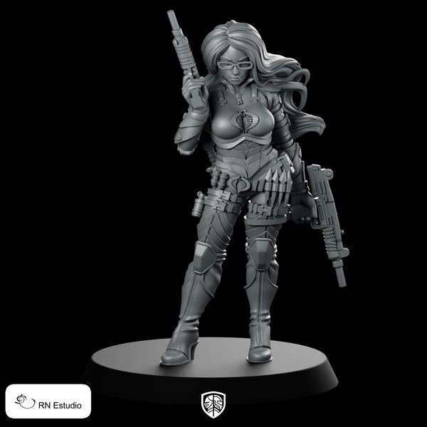 Gi Jim: Baroness Rah Rpg Miniature Dual-Wielding Commando
