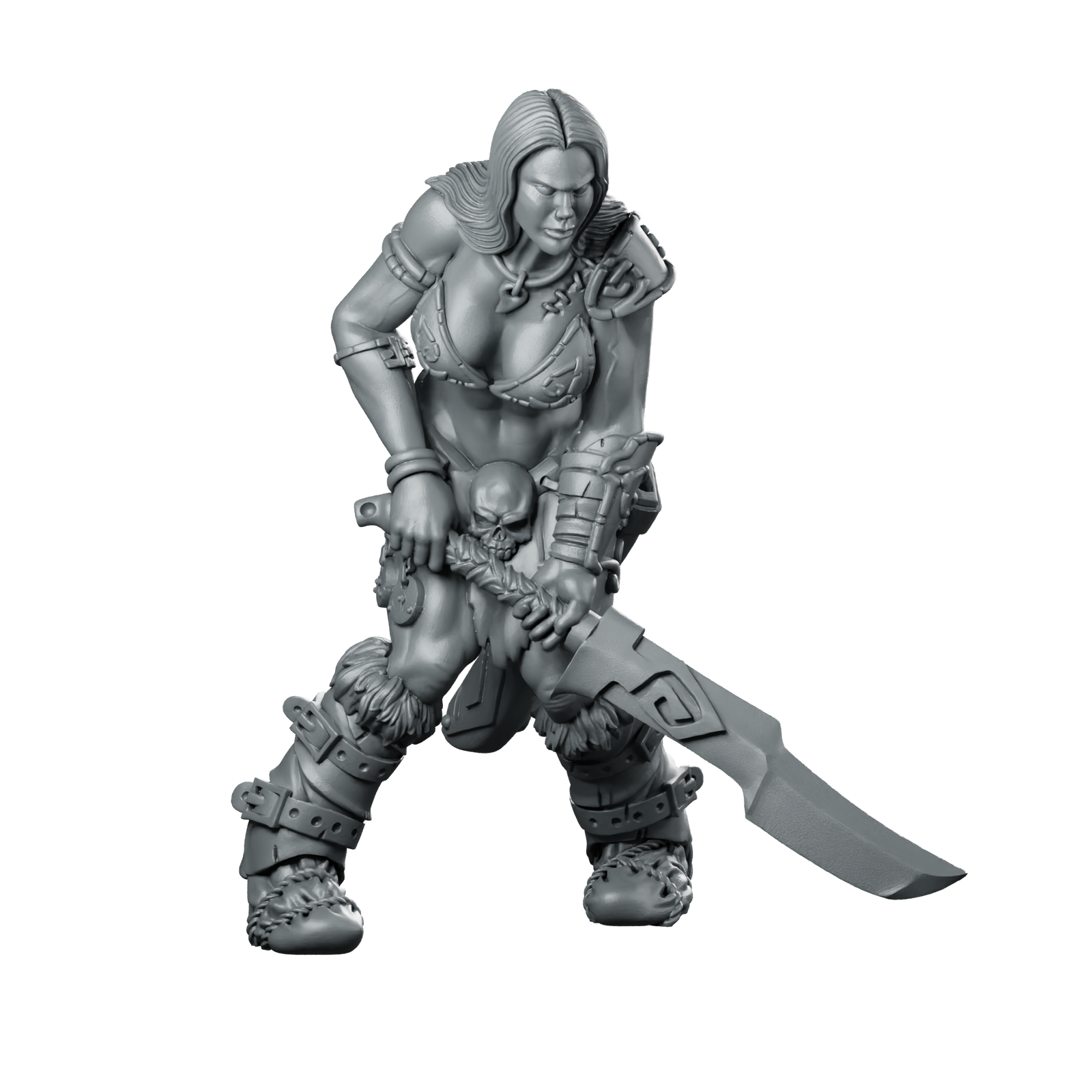 Giant Amazon 1 Miniature Barbarian Warrior Miniature 360 Spin 01