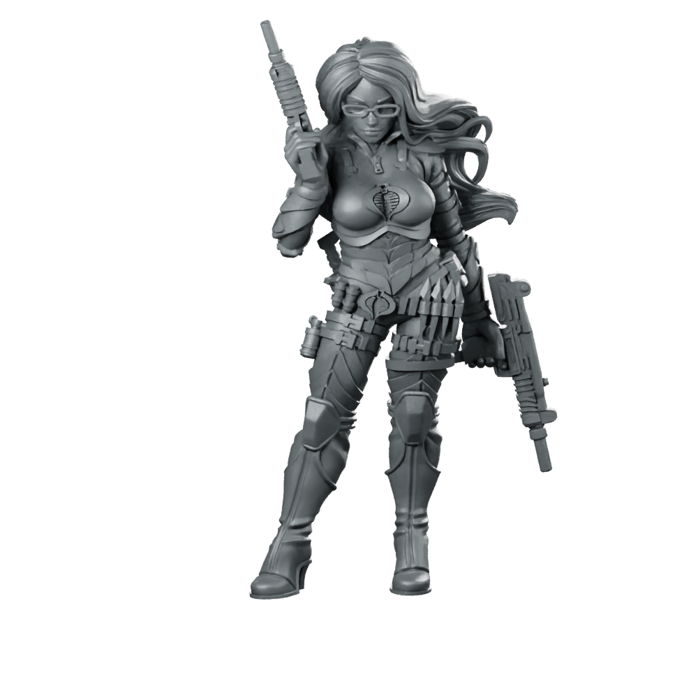 Gi Jim: Baroness Rah Rpg Miniature Dual-Wielding Commando Miniature 360 Spin 01
