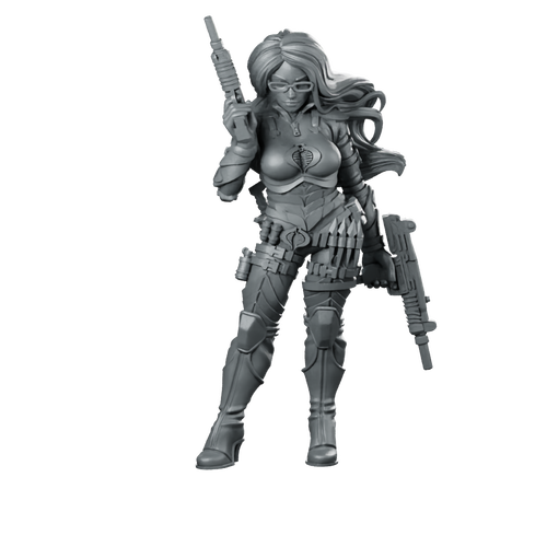 Gi Jim: Baroness Rah Rpg Miniature Dual-Wielding Commando Miniature 360 Spin 01
