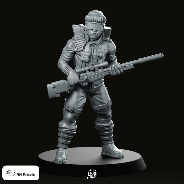 Gijoe Low Light Miniature Sci-Fi Sniper Soldier