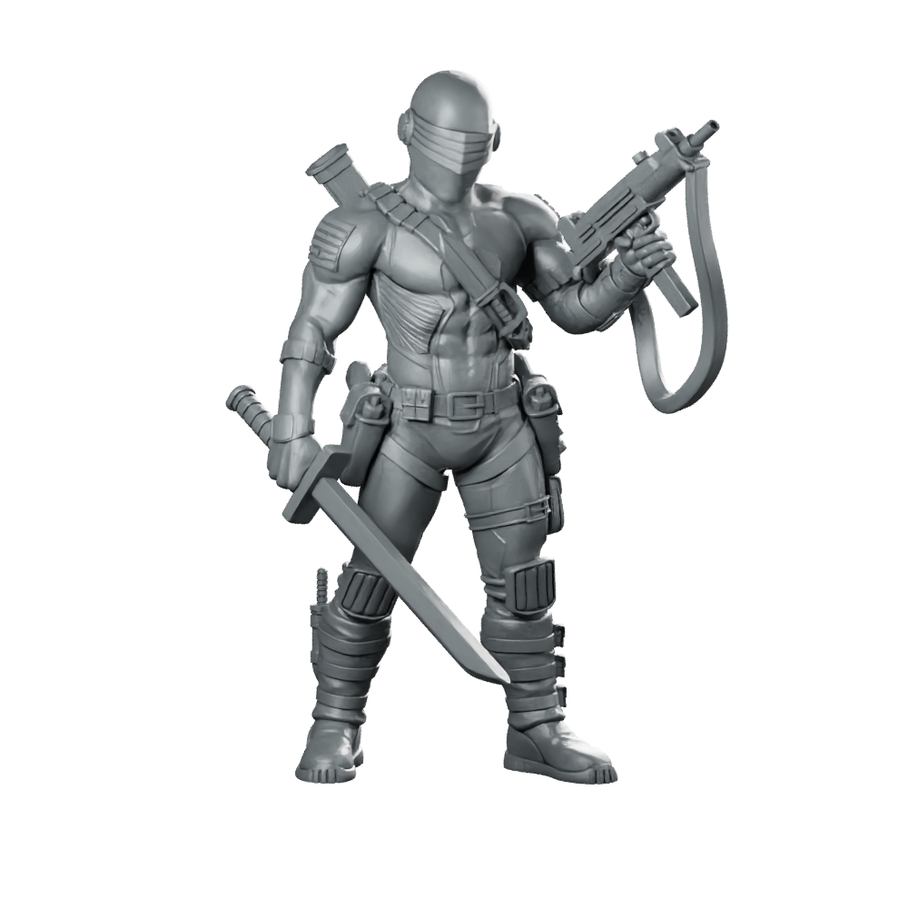 Gi Jim: Snake Eyes Rpg Miniature Stealth Commando Miniature 360 Spin 01