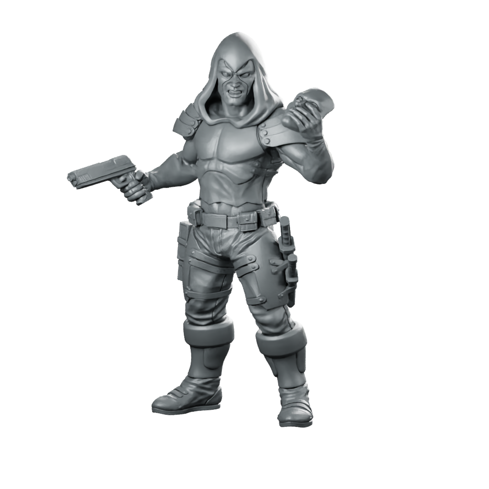 Gi Jim: Zartan Rpg Miniature Hooded Mercenary Gunman Miniature 360 Spin 01